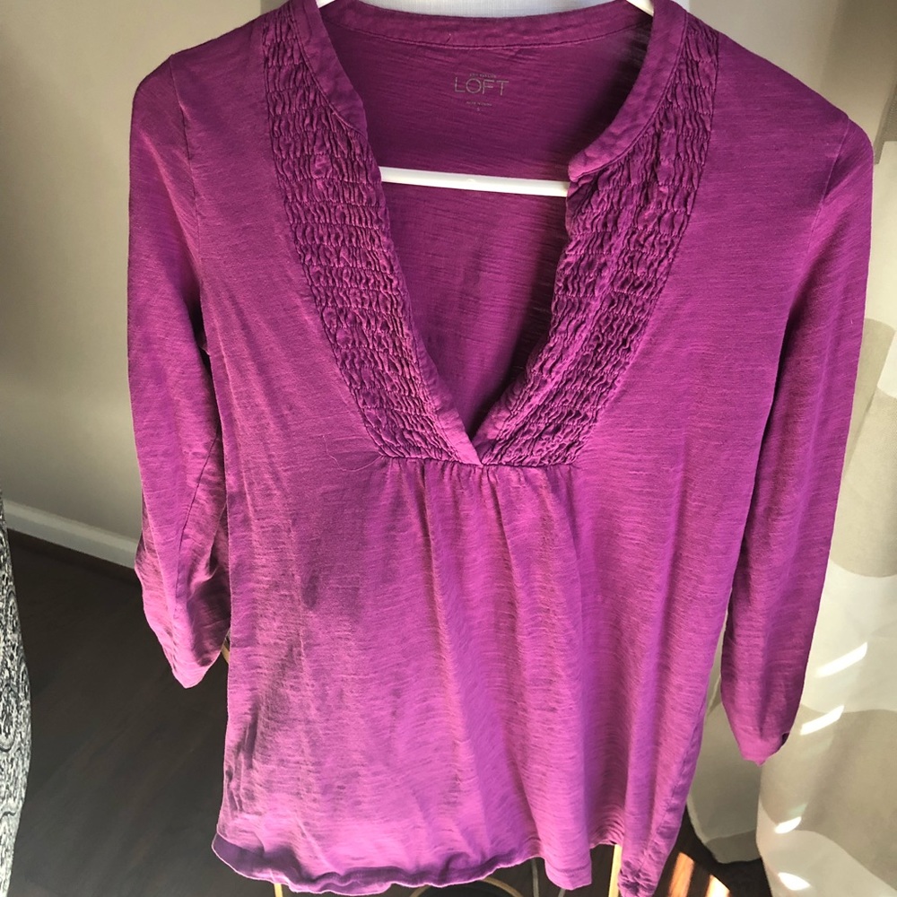 Loft purple V-neck top